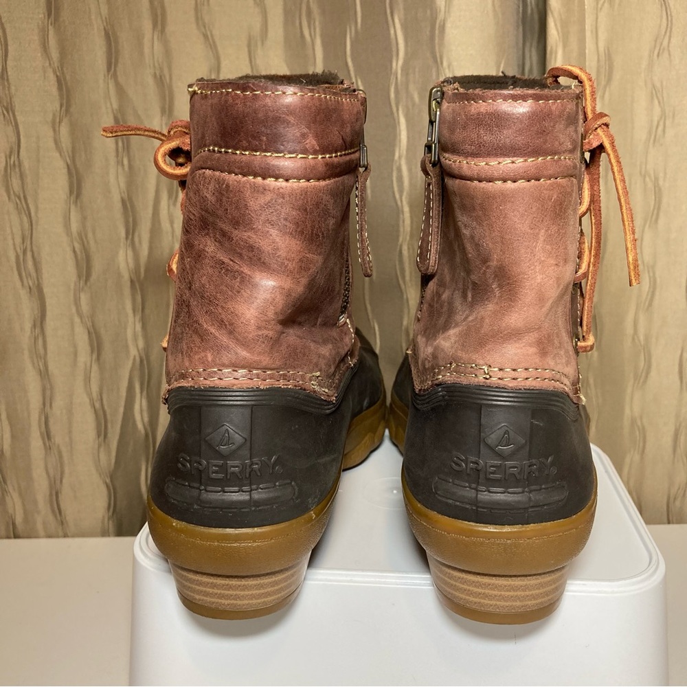 Sperry Top Sider Saltwater Wedge Tide Women's 7 Duck Boot Brown Leather STS80770 - Picture 5 of 16